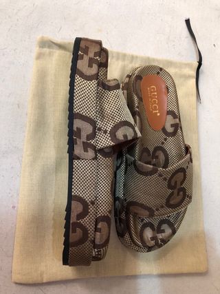 Ciabatte Donna Gucci GG - Beige/Marrone