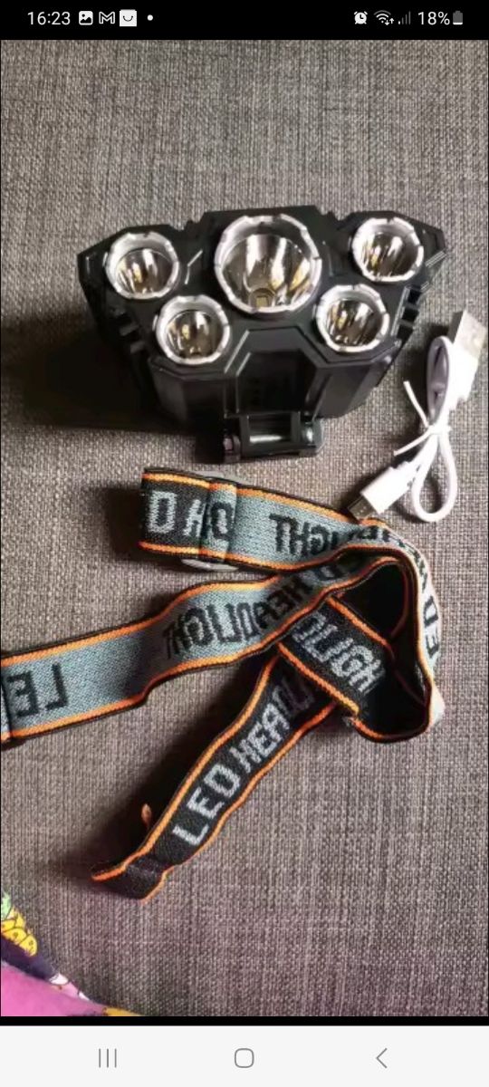 Linterna frontal 5 LED