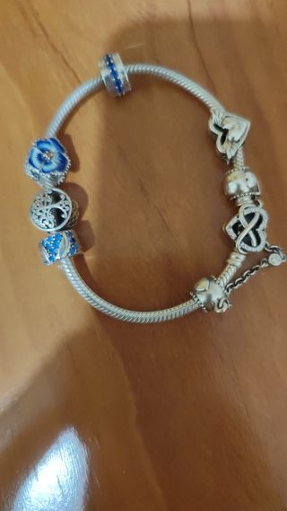 Pulsera Pandora plata azul 