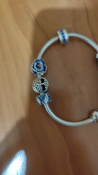 Pulsera Pandora plata azul 