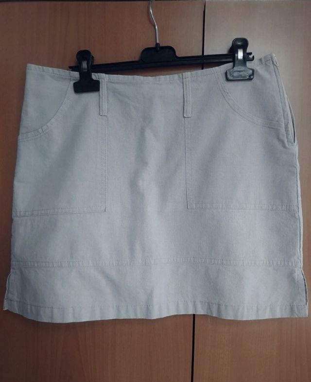 Falda pantalón nueva de algodón beige Vintage