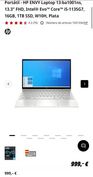 OFFERTA!!! HP ENVY 13-ba1001ns - Notebook FHD da 13,3"