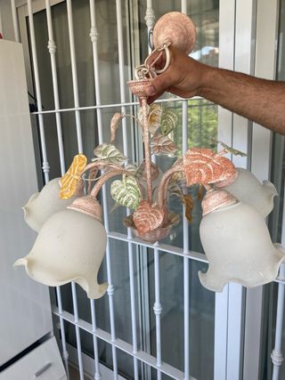 Lampara tulipas vintage 4 luces