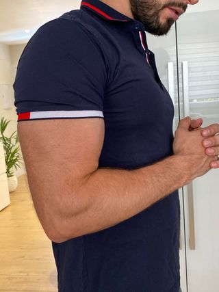 Polo Lacoste azul marino - Talla L