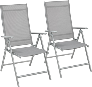 Sedie da Giardino, Set di 2 Sedie Pieghevoli, per 