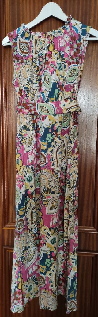 Vestido de Verano largo estampado multicolor.