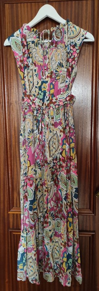 Vestido de Verano largo estampado multicolor.