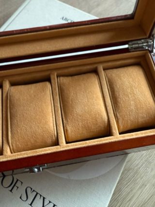 Caja relojes madera 5 relojes 