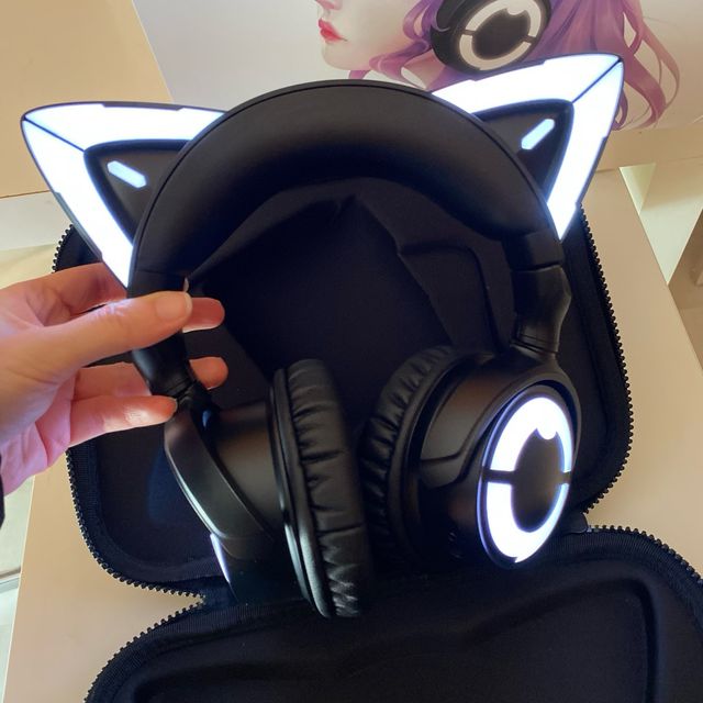 Auriculares Gato negros con luz
