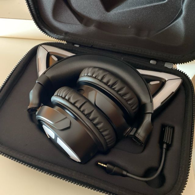 Auriculares Gato negros con luz