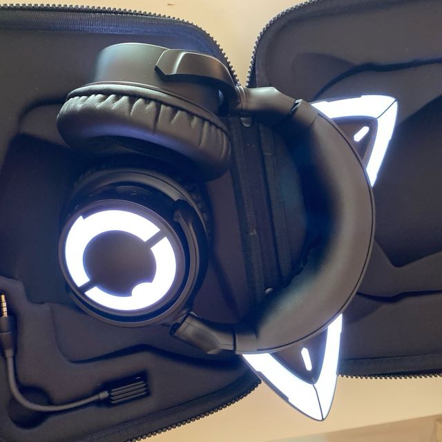 Auriculares Gato negros con luz