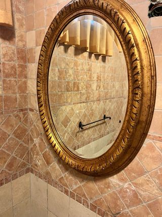 Specchio ovale vintage legno dorato
