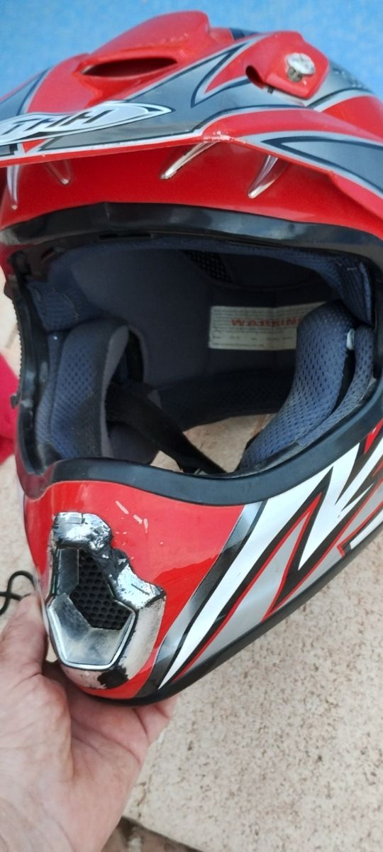 Casco motocross rojo