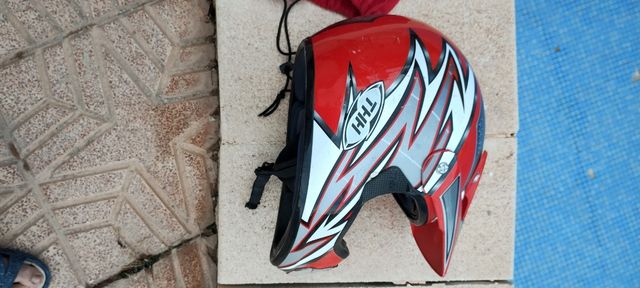 Casco motocross rojo