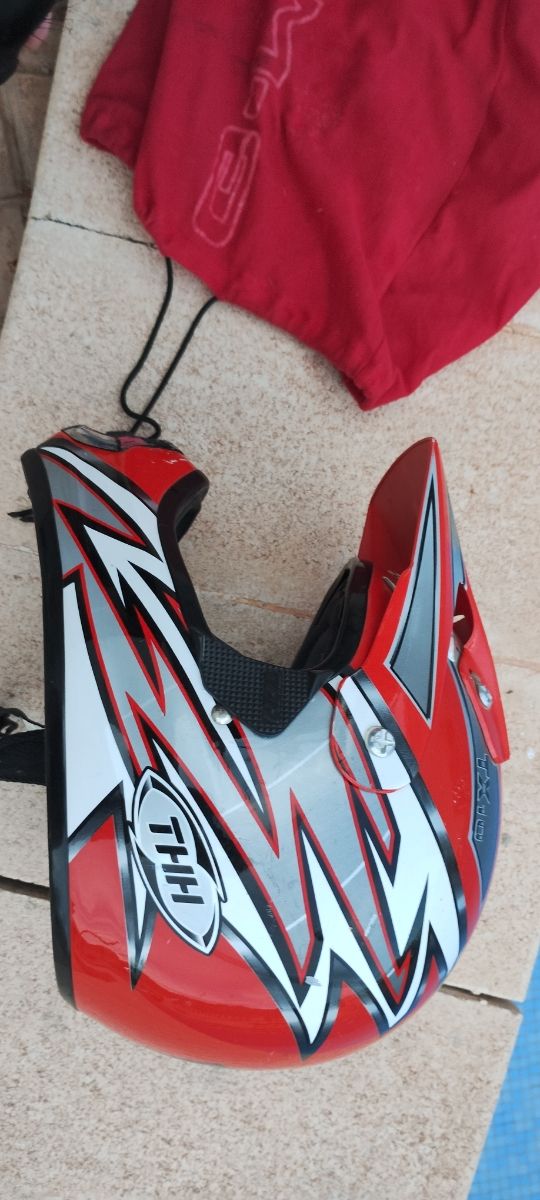 Casco motocross rojo