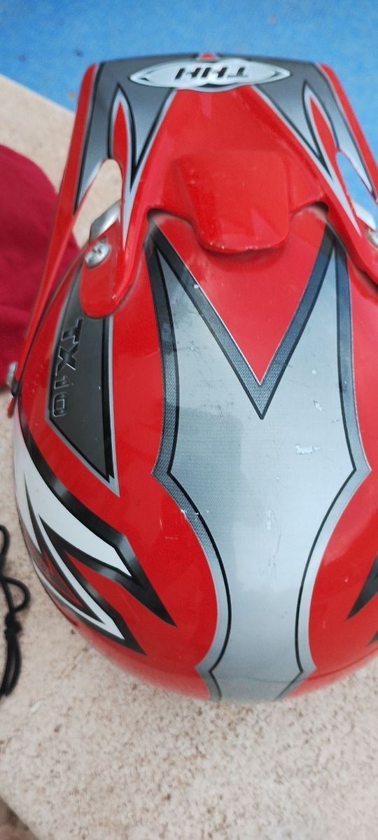 Casco motocross rojo