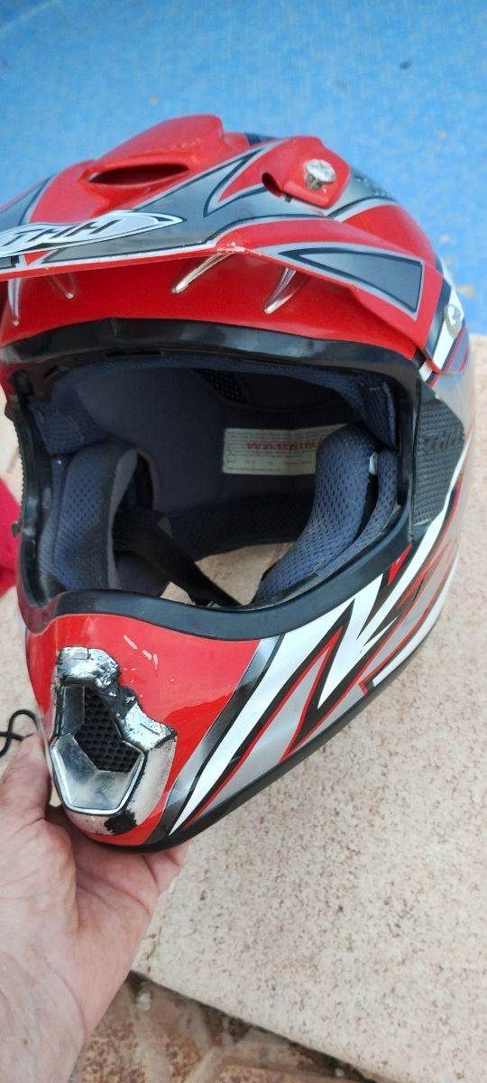 Casco motocross rojo