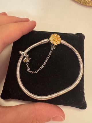Pulsera compatible con Charm plateada brillante 92