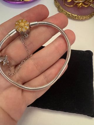Pulsera compatible con Charm plateada brillante 92