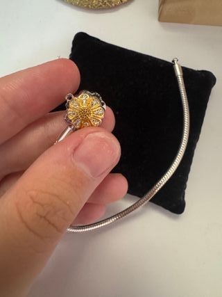 Pulsera compatible con Charm plateada brillante 92