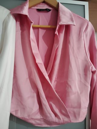 2 camisas Stradivarius raso talla L