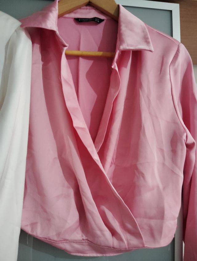 2 camisas Stradivarius raso talla L