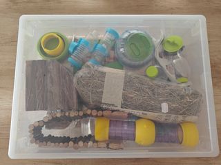 Jaula hamster + pack accesorios y consumibles