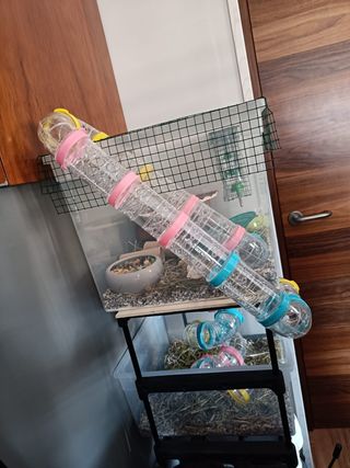 Jaula hamster + pack accesorios y consumibles