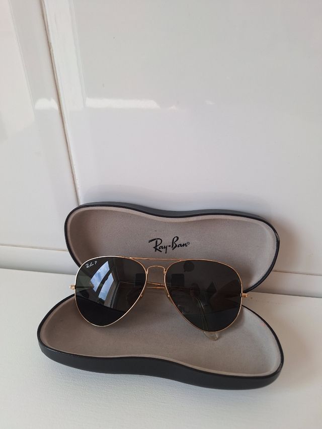 Ray-Ban Aviator: Gafas sol doradas, tamaño grande