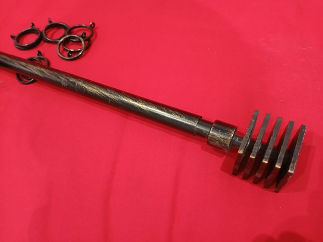 Barra cortina imitación a la forja marrón-dorado