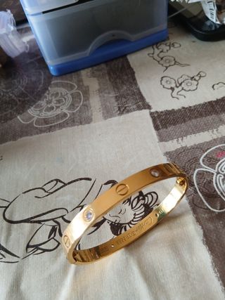 Pulsera cartera Love 4 diamantes | dorada