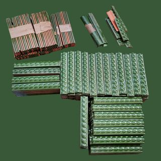 Cenefa azulejos cerámica baldosas vintage verde
