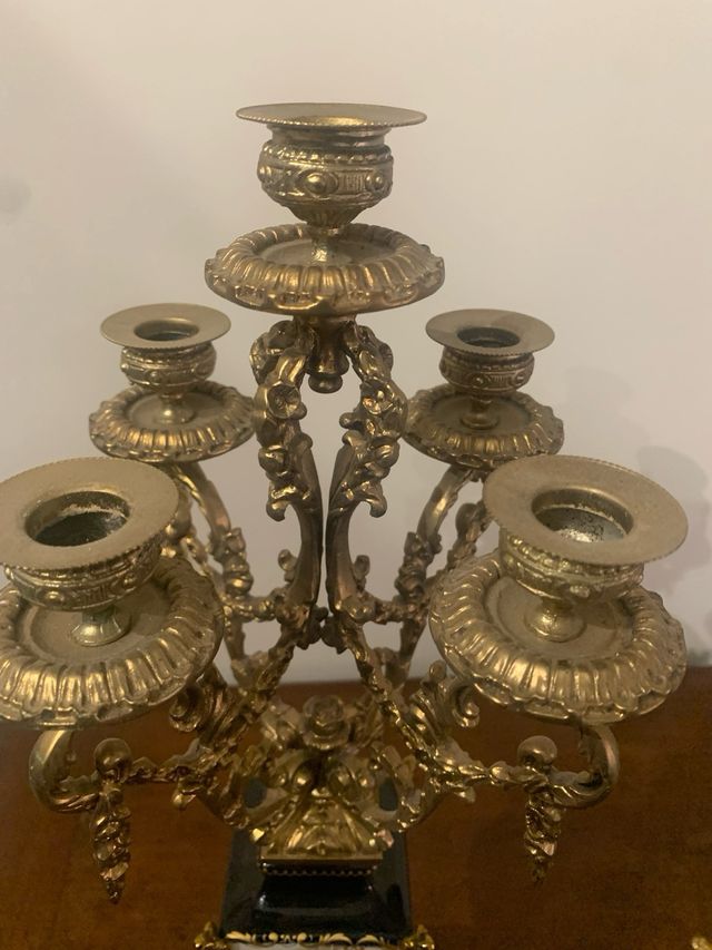 Orologio pendolo + 2 candelabri