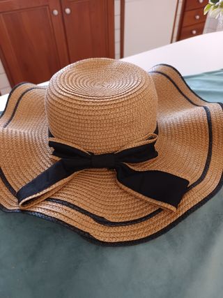 Cappello paglia marrone nero