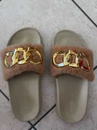 Ciabatte morbidissime beige oro