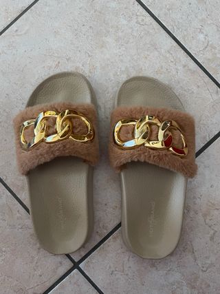 Ciabatte morbidissime beige oro