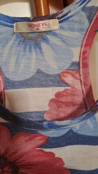 Canotta estiva fiori - Blu/Rosso