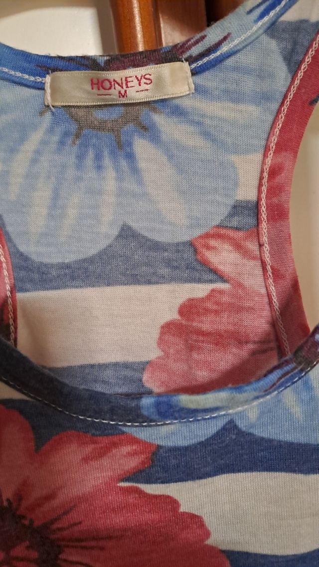 Canotta estiva fiori - Blu/Rosso