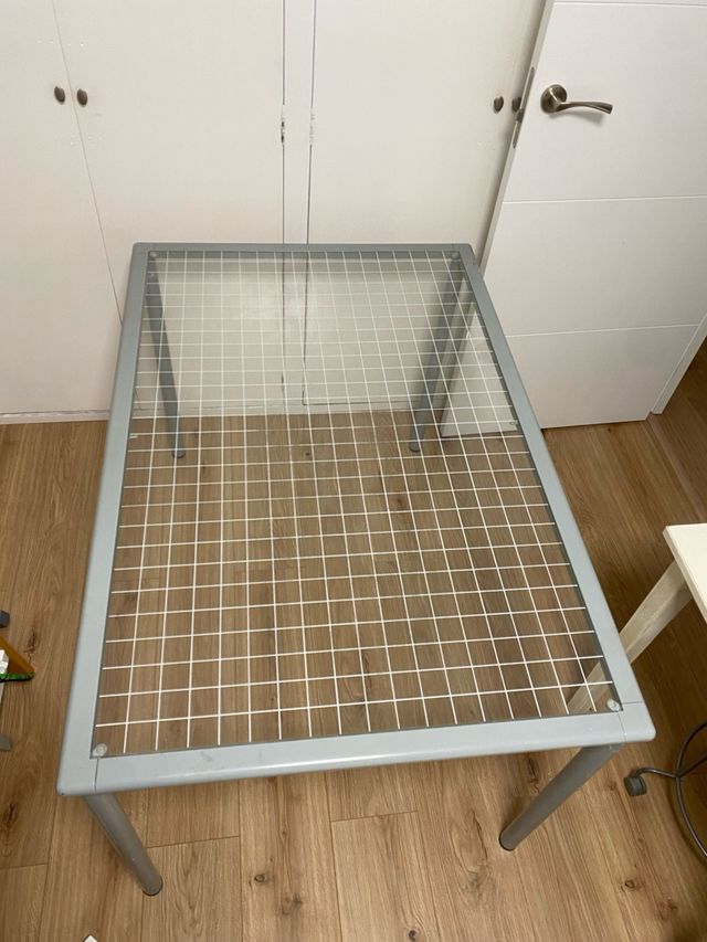 Mesa cristal gris - metal