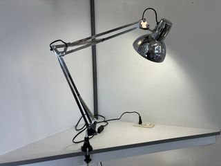 Lampada "tecnica" cromo da parete/morsetto