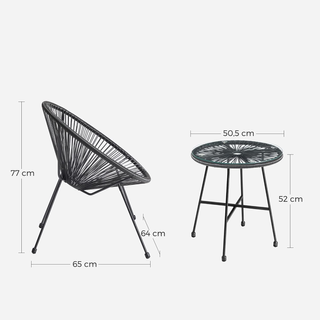 Mobili da Giardino Set 3 Pezzi, Sedia Acapulco, Po