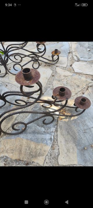 Portacandele vintage in metallo (2)
