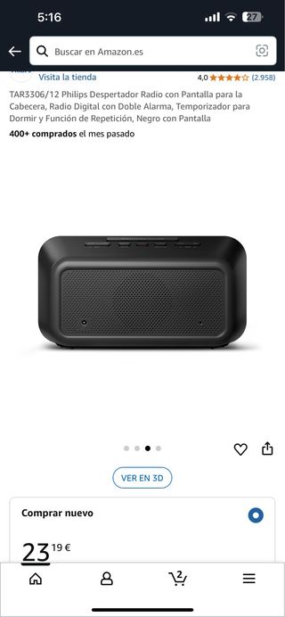 Radio despertador Philips TAR3306/12