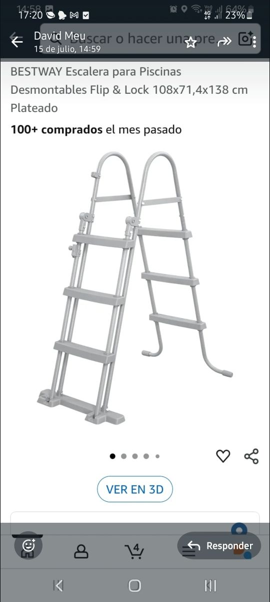 Escalera Bestway Piscina 108x138cm