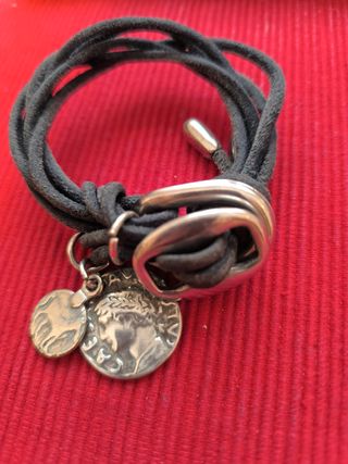 Pulsera cuero monedas romanas