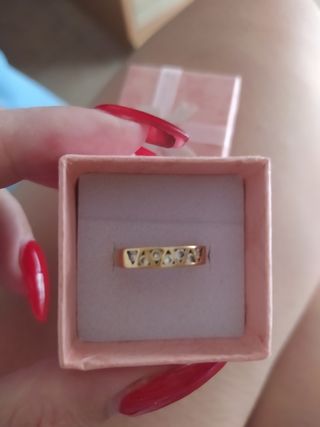 Anillo oro 18k con circonitas