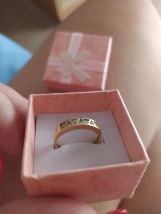 Anillo oro 18k con circonitas