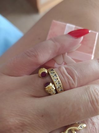 Anillo oro 18k con circonitas