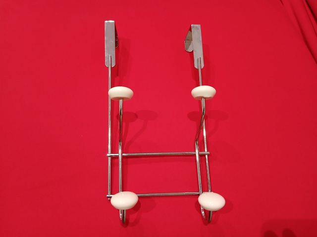 Perchero puerta 4 ganchos - metal