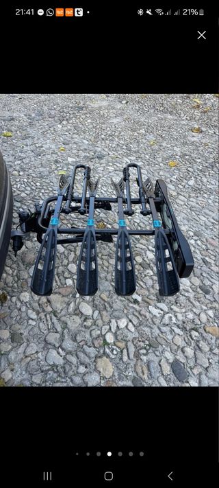 Portabicicletas 4 bicis bola remolque, reclinable.